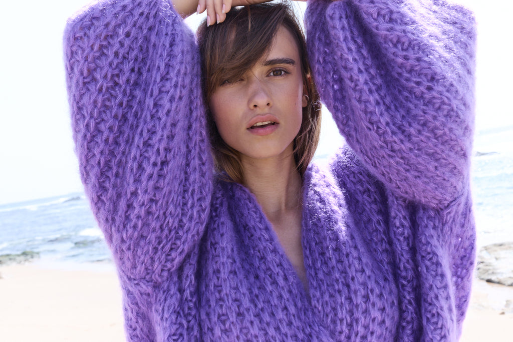 Cardigan Mohair-Silk, KELLY R., Hand Knit