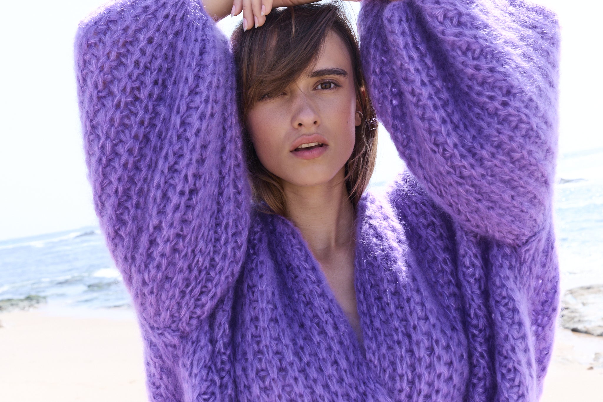 Cardigan Mohair-Silk, KELLY R., Hand Knit