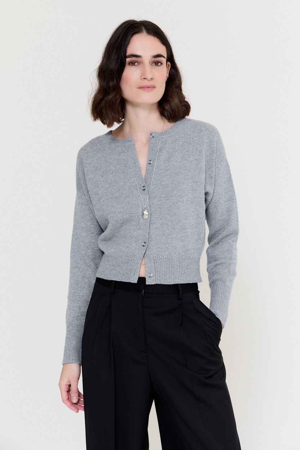 Anna Cardigan Felt Grey