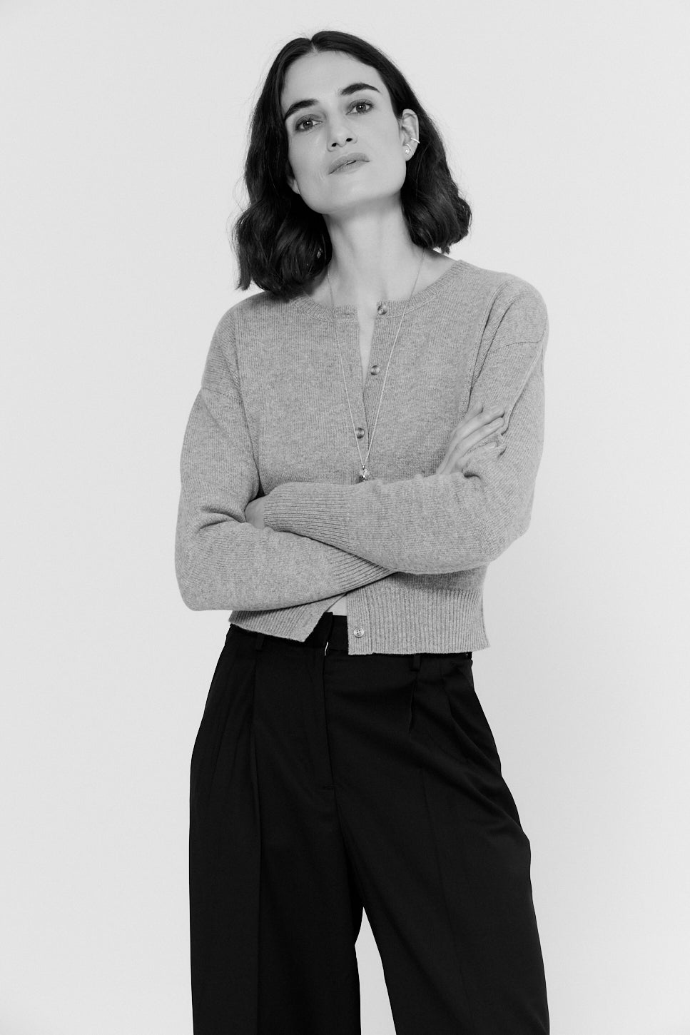 Anna Cardigan Felt Grey