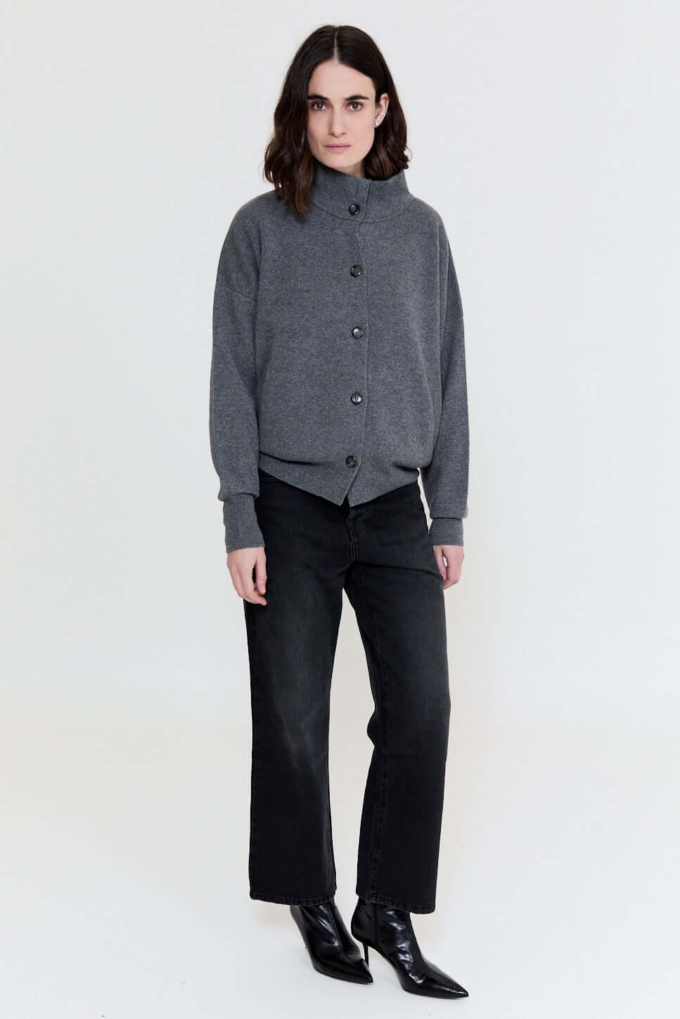 Bomber Cardigan Derby Grey