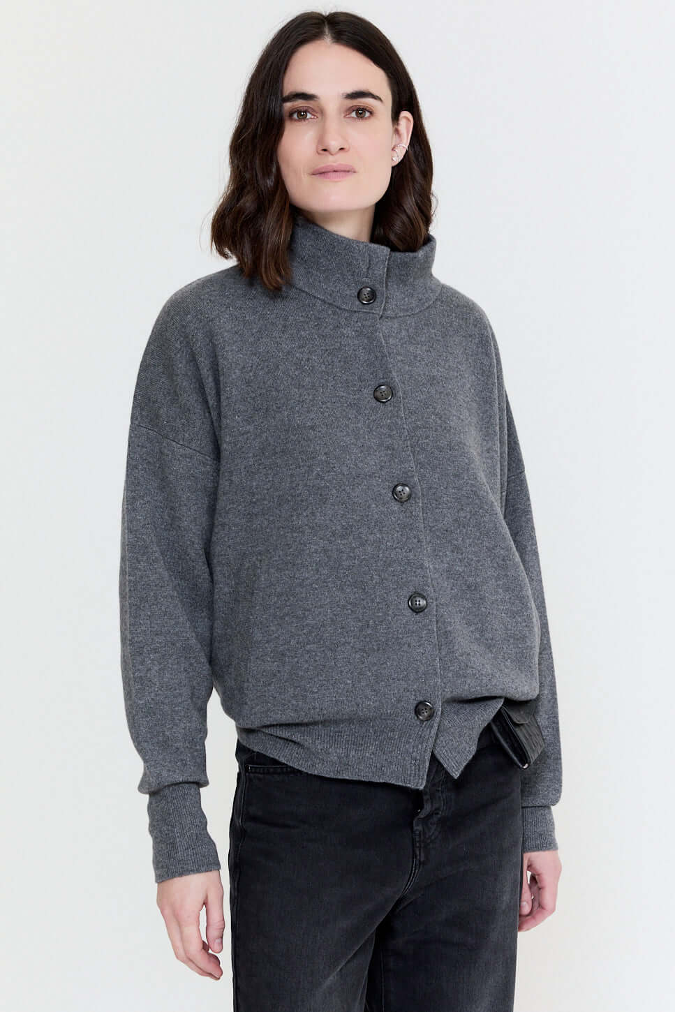 Bomber Cardigan Derby Grey