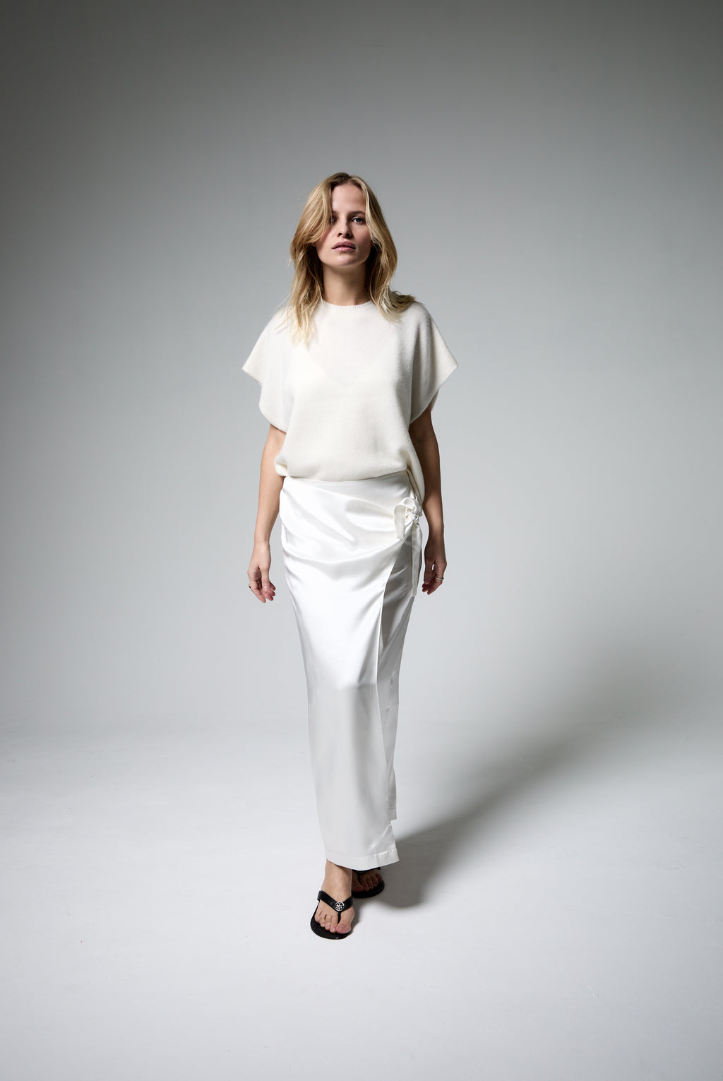 Skirt Apple, Silk, Off White, Black